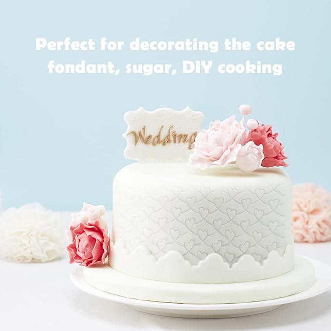 5 Pcs Cake Fondant Embossing Mould Set - Different Patterns Fondant Embosser Baking Decoration Mold for Chocolate, Cookie, Cupcake