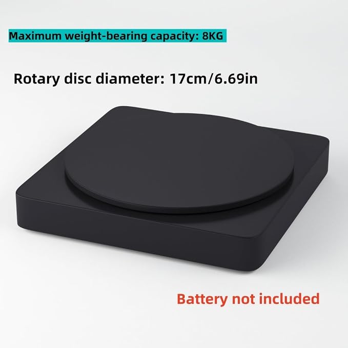 6.69Inch Motorized Rotating Display Stand, 360° Electric Turntable for Photography with Type-C Power Cable, Adjustable Speed Spinning Platform for Product Display, 3D Scanning, Jewelry & Cake