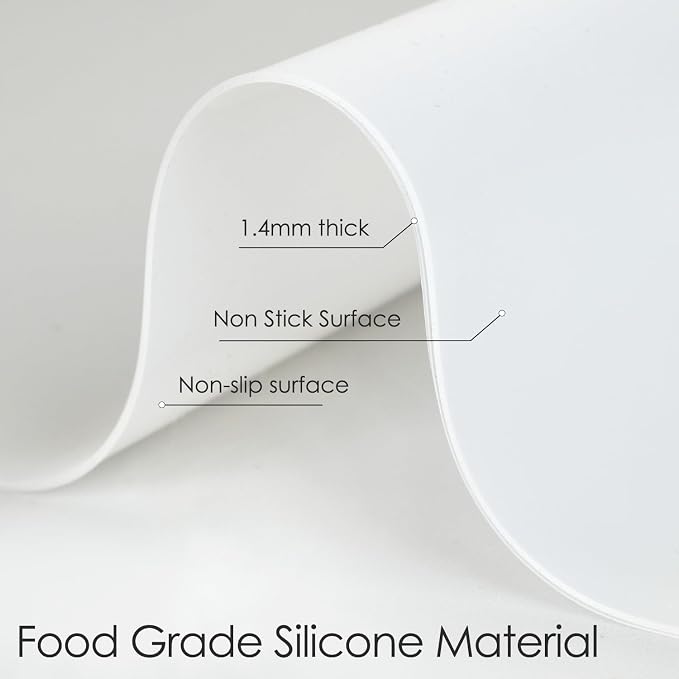 Extra Large Silicone Mat, Food-Grade Flexible Silicone Table Mats for Kids Non-Slip Placemat Waterproof Heat Insulation Countertop Protector Pastry Mat Silicone Pad, 31.5''x17'' Transparent