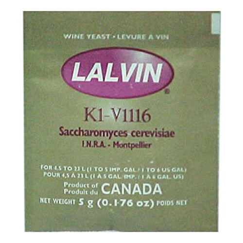 5x Lalvin ICV K1 V1116 Yeast White Wine 5g Sachet Homebrew Wine Making 4.5L-23L
