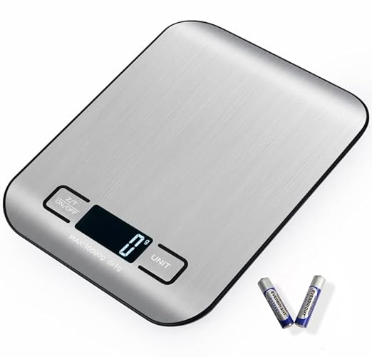 Digital Kitchen Scale, Food Scale in Grams & Ounces, 1g Precision for Cooking, Baking & Meal Prep, Stainless Steel with LCD Display, Tare Function, Compact for Diet & Coffee Use