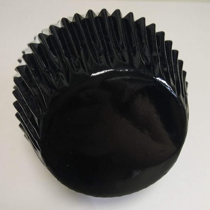 Black Foil Metallic Paper Muffin Cupcake Liners case Baking Cups 100 pcs,Standard Size 2x1.25inch
