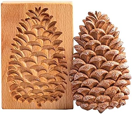 Carved Wooden Gingerbread Cookie Mold,3D Wooden Baking Mold Cookie Biscuit Press Stamp Molds,Cookie Cutter,Cookie Stamp,DIY Biscuit Stamp Mould for Halloween Thanksgiving Christmas(Rose of Love)