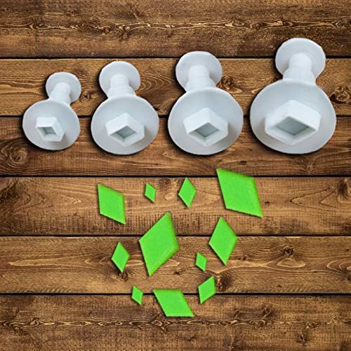 Cookie Cutters,Plunger Cutter Cake Decorating Supplies Fondant Molds,20 Pcs,Heart/Square/Oval/Circular/Star/Diamond,White,Dadam