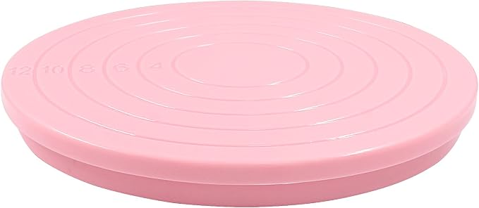 Bonsicoky 1 Pcs Cake Decorating Turntable - 5.5 Inch Revolving Cake Stand - Cookie Decorating Swivel Stand for Kitchen Cake Baking - Pink