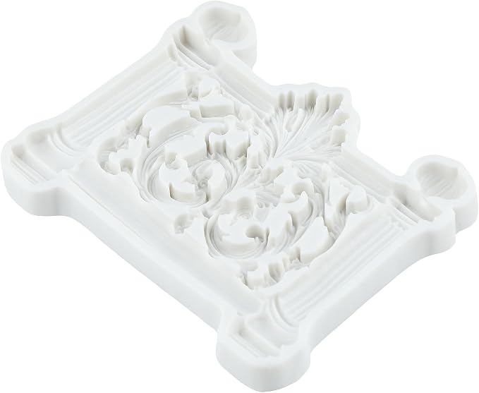 Baroque Roman Column Scroll Relief Silicone Mold Roman Column Fondant Molds for Cake Decorating Chocolate Cupcake Topper Candy Polymer Clay Gum Paste