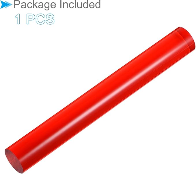 Acrylic Clay Roller, 8 Inch Length 1 Inch Dia., Acrylic Non-Stick Rolling Pin Roller Red - (Applications: for Shaping Sculpting)