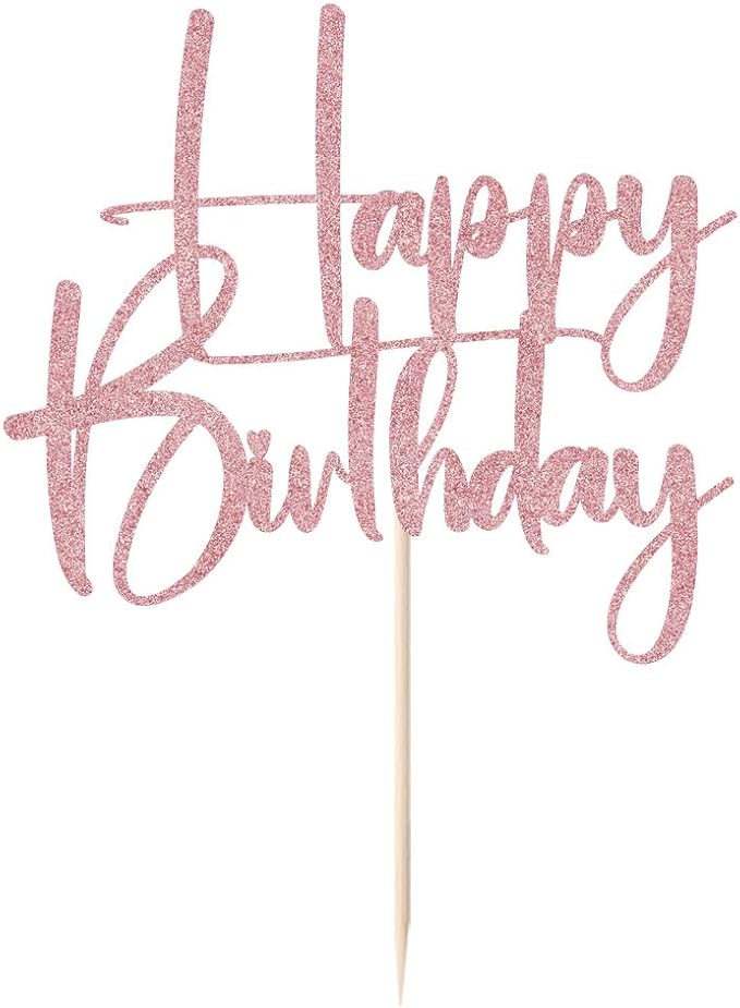 rose gold Happy Birthday Cake Topper, Happy Birthday Cake Bunting Deco, Baby Gender Reveal Party/Anniversary Party Decoration Supplies