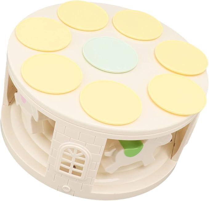 Automatic Rotating Cupcake Stand, with 4 Music LED Carousel Rotary Cake Rack Rotating Dessert Display Table for Birthday Weddings Parties Events