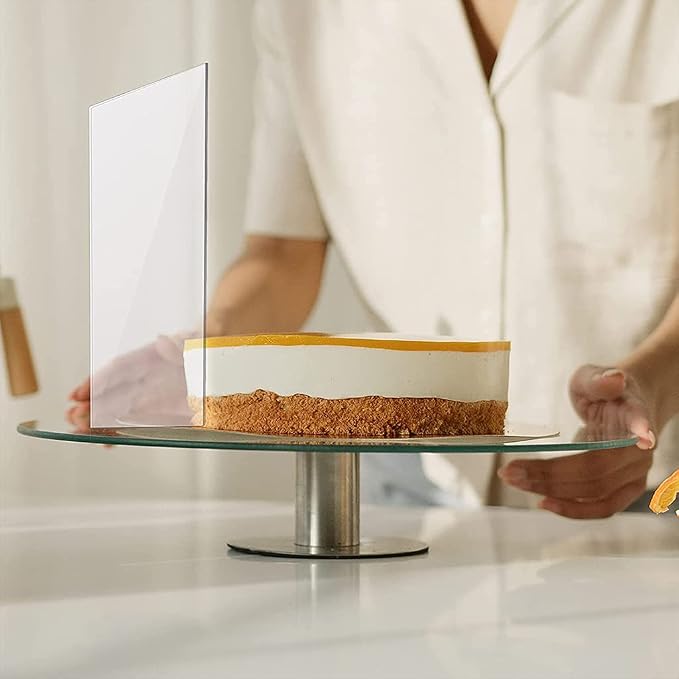 Clear Acrylic Large Cake Scraper Cake Smoother Stripes Side Cake Scraper Scraper for Cakes Smooth