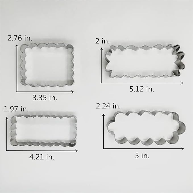LILIAO Scalloped Edge Cookie Cutter Set, Stainless Steel (Scalloped Edge 4-Piece Set)