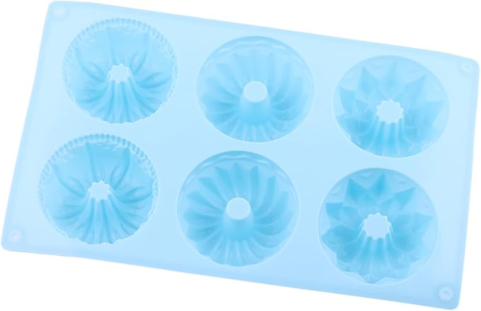 Bundt Silicone Chocolate Molds 6-Cavity Fluted Tube Cake Pan Mold For Heritage Bundtlette Chocolate Set Of 2