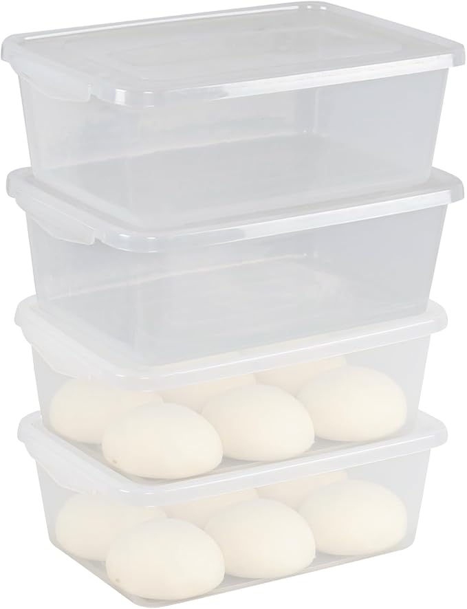 4-Pack Proofing Container with 6 L Capacity, Dough Rising Box | Fits Up to 3000 Grams of Dough, for Bread, Sourdough, Pizza