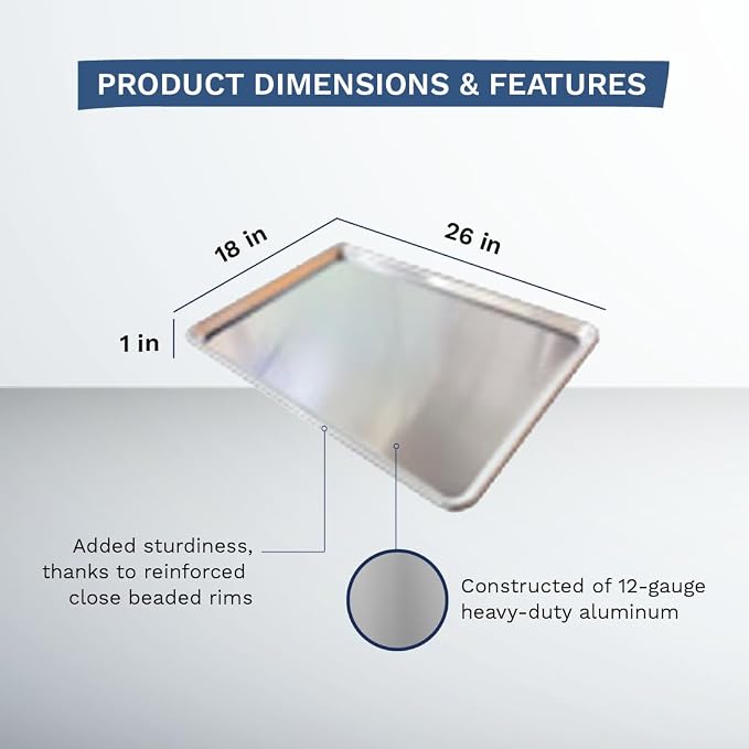 Cenpro 31H-005 Full-Size, Extra Heavy Duty Sheet Pan, 12 Gauge Construction, 18"x26"