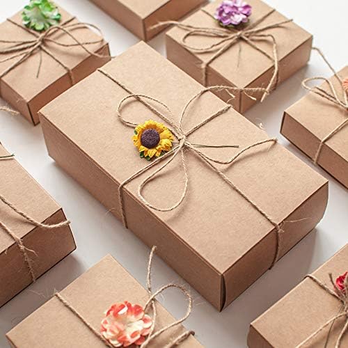 BENECREAT 20 Pack Kraft Paper Drawer Box Festival Gift Wrapping Boxes Soap Jewelry Candy Weeding Party Favors Gift Packaging Boxes - Brown (3.5x2.3x1.65)