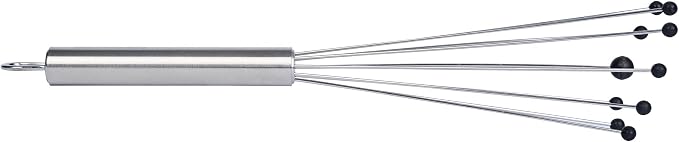 Restaurantware 10.5 in Stainless Steel Ball Whisk with Silicone Tips - German Standard Sauce & Gravy Whisk, Non-Scratch, Dishwasher Safe - Non-Stick Safe Silicone Ball Whisk for Baking