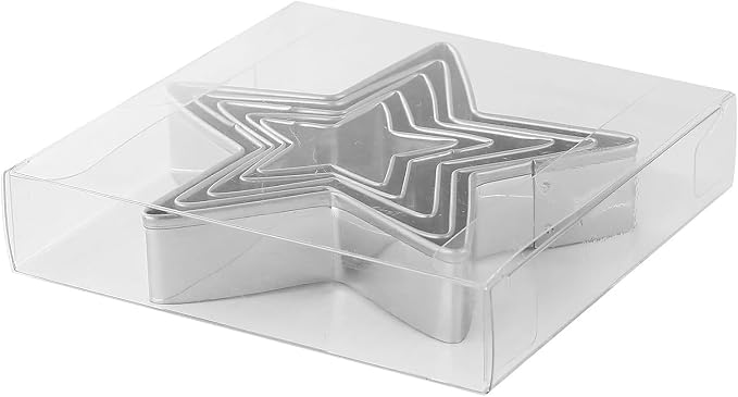 MrCookie Star Cookie Cutters Set,5pc Thickened Stainless Steel. | Sturdy stainless steel,food-grade.5 sizes 1.57-3.74in.For cookies,sandwiches,holiday.