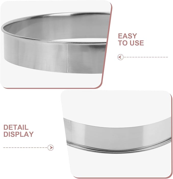 10 Inch Crumpet Rings, 10.6 x 1.2 in Cake & Pastry Rings, Stainless Steel Double Rolled Tart Nonstick Accessories for English Muffin, Dough Cutting, Egg Tart, Pizza, Pancake Baking Cooking