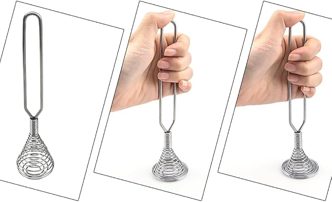 Silver 8 Inch Stainless Steel Spring Whisk Mini French Spring Coil Whisks Egg Whisk Wire Whip Cream Beater Kitchen Utensils for Stirring, Baking and Cooking, Cooking Utensils