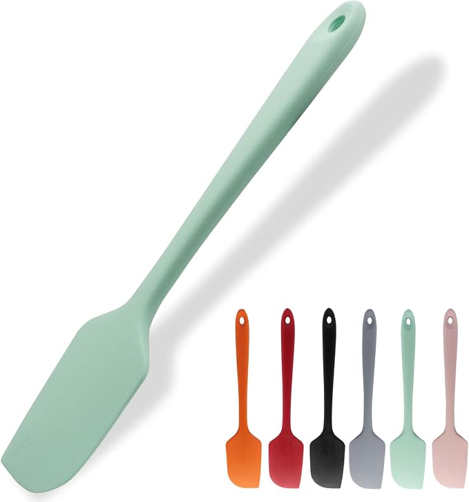 Large Silicone Spatula, 11.4 Inch Rubber Spatula with Nylon Core, Heat Resistant to 446°F, Kitchen Cooking Utensils Baking Bowl Scraper for Mixing & Scraping (Green)