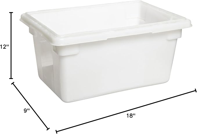 Rubbermaid Commercial Products Food Tote/Box 5-Gallon White Freezer/Dishwasher Safe Food Storage/Organization for Fruits/Vegetables/Grains in Bar/Restaurant/Hotel/Home