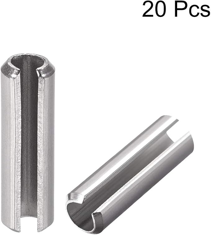 uxcell Slotted Spring Pin - M5 x 16mm 304 Stainless Steel Split Spring Roll Dowel Pins Plain Finish 20Pcs