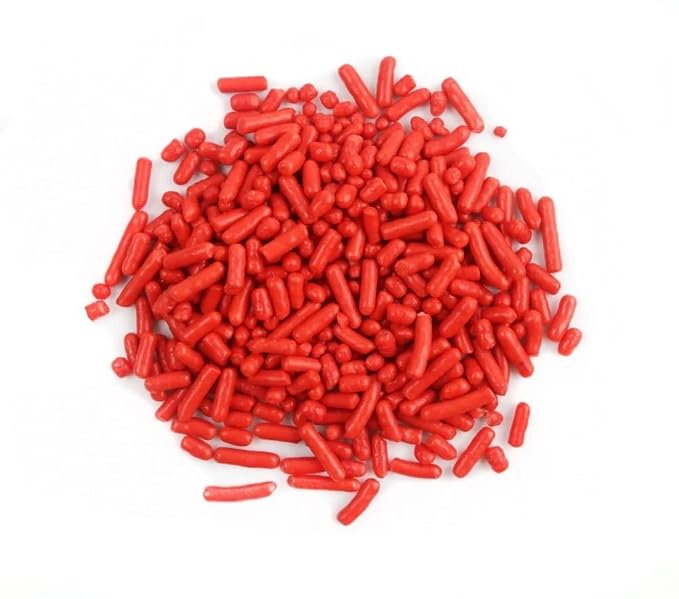 Decorating Sprinkles By FirstChoiceCandy- 2 LB - Colorful Jimmies Great For Topping for Bakery, Ice Cream, and Confectionary - Kosher Sprinkles In a Resealable Container (Red)