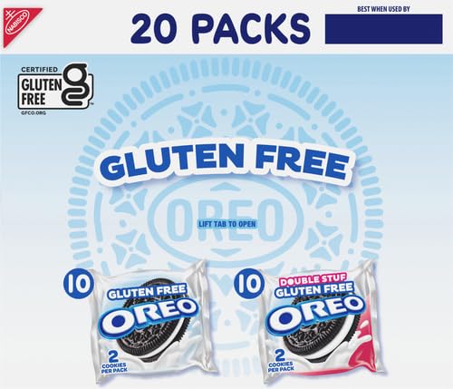 OREO Gluten Free Original & Double Stuf Chocolate Sandwich Cookies Variety Pack, Gluten Free Cookies, 20 Count (Pack of 4)
