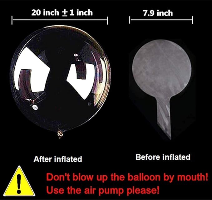LED Balloons 10 PACKS, 20 Inches Light Up BoboBalloons Helium Style,Glow Bubble Balloons for Christmas Wedding Birthday Valentines Day Halloween Party Supplies Decorations (Red light)