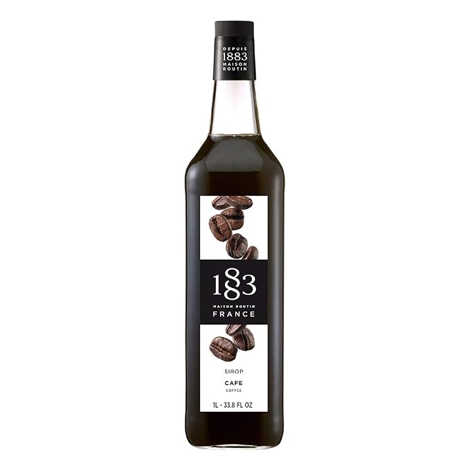 1883 Coffee Syrup for Drinks, Made in France, 1 Liter Glass Bottle