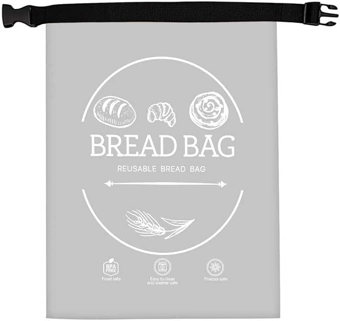 Bread Bags for Homemade, Beeswax Reusable Bread Bag for Sourdough, 1 Pack 17×13 Inches XL-Waxed Food Storage Bag to Keep Sourdough Fresh, Freezer-Safe, Eco-Friendly (Grey)