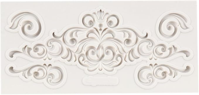 Baroque Fondant Mold Curlicues Scroll Lace Border Silicone Mold For Cake Decoration Chocolate Cupcake Topper Candy Sugar Craft Polymer Clay Gum Paste