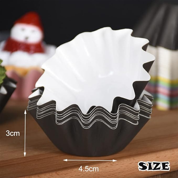 100 PCS Baking Cups Cupcake Liner Flared Brioche Muffin Wrappers (Green) | Standard Greaseproof Coated Paper Cup for Wedding Birthday Holiday Party or Baby Shower
