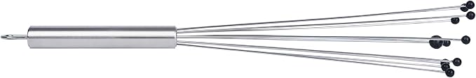 Restaurantware 12.5 in Stainless Steel Ball Whisk with Silicone Tips - German Standard Sauce & Gravy Whisk, Non-Scratch, Dishwasher Safe - Non-Stick Silicone Ball Whisk for Baking