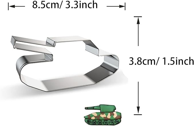 Military Army Tank Shape Cookie Cutter