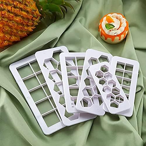9 Pcs Geometric Multicutter Cake Fondant Cutter, Square, Hexagon, Triangle Shapes, Non-Stick Plastic, White
