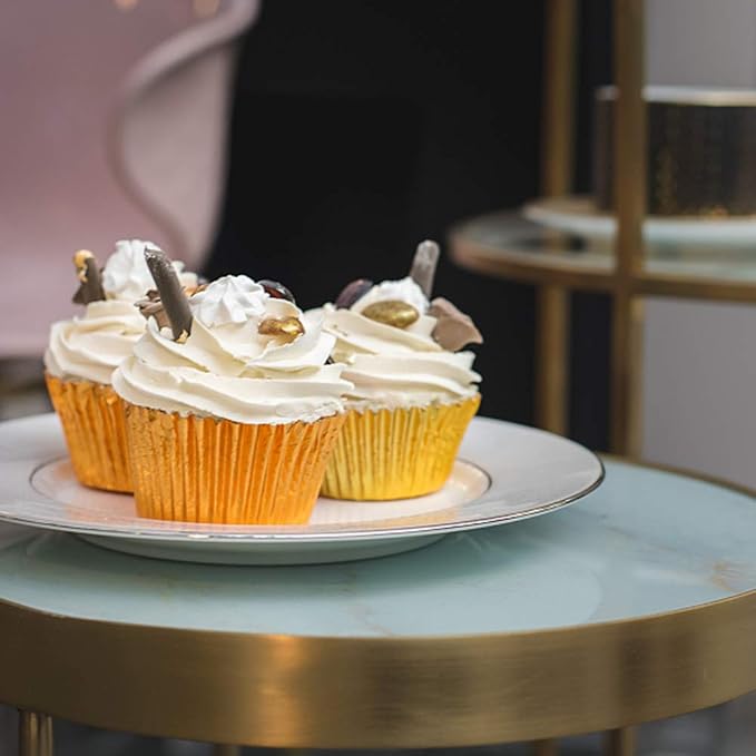 Gold Cupcake Liners,GOLF Standard Size Gold Foil Cupcake Liners Wrappers Metallic Baking Cups,Muffin Paper Cases, 100 Pack