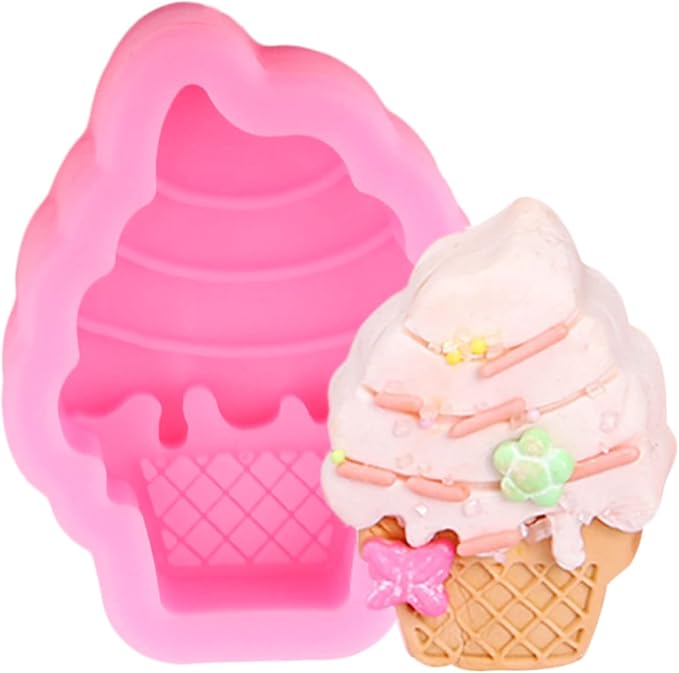 Mujiang Mini Summer Ice Cream Cone Popsicle Silicone Mold For Baby Birthday Cake Decorating Cupcake Candy Clay Chocolate Gum Paste Set Of 5