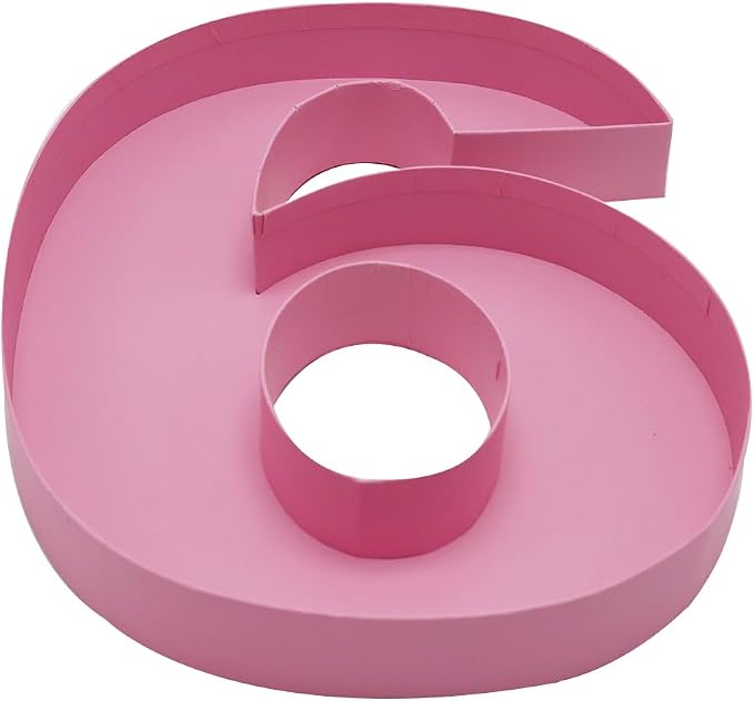 12inch Cardboard Number Fillable Food Tray Box for Charcuterie, Cupcake Arrangement,Birthday Anniversary (Pink 6&9)