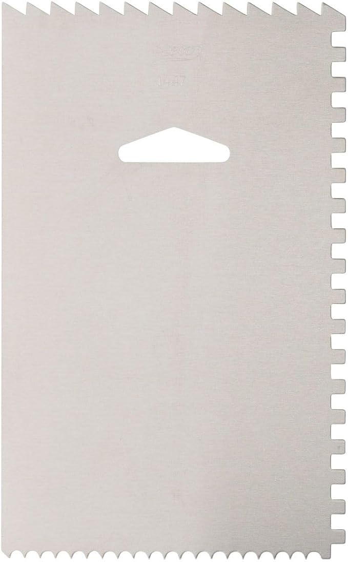 Ateco Decorating Comb & Icing Smoother, 4 Sided Baking Supplies, 6 x 3.75, Silver