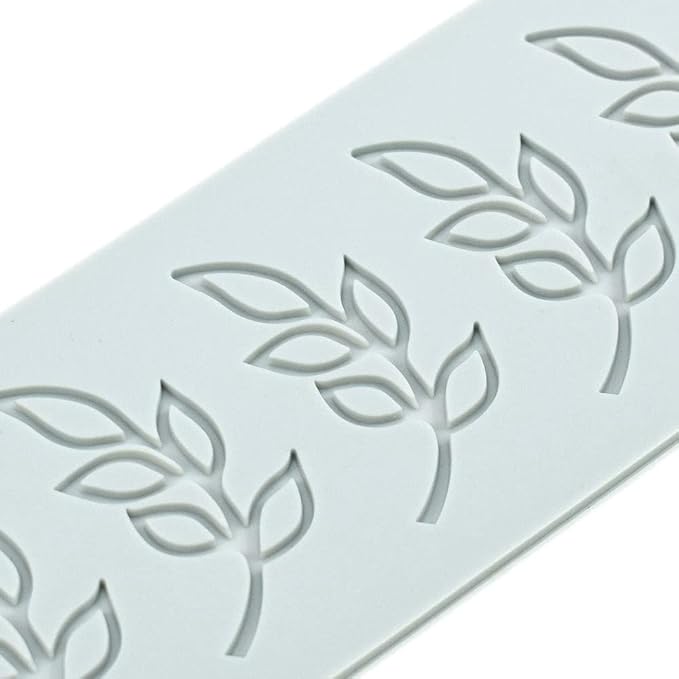 Fondant Silicone Moulds Tropical Leaves Silicone Imprint Mat Gum Paste Press Mold for Cake Chocolate Cupcake Decorating Cake Toppers Candy Cookies Resin Sugarcraft (D_7.72x2.72x0.12inch)