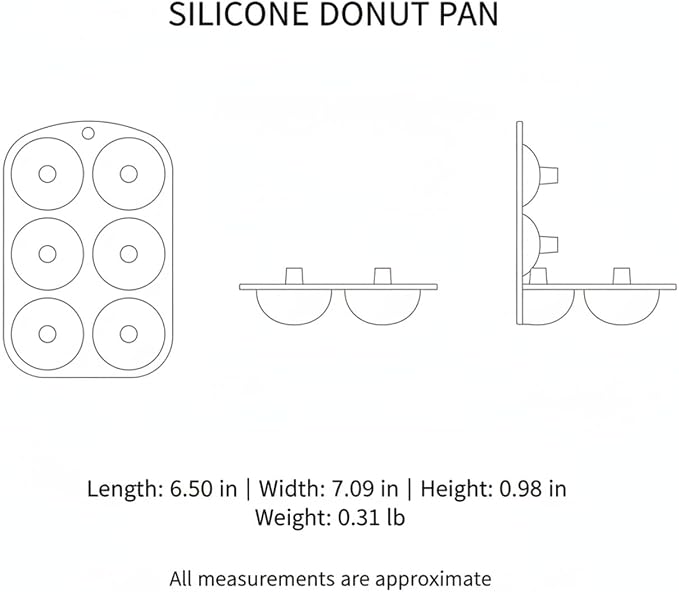 Silicone Donut Pan, 6-Cavity Baking Tray for Oven (1 PC)