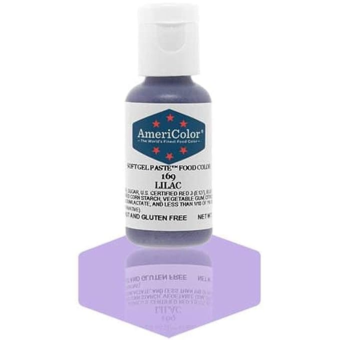 AmeriColor, Lilac, 0.75 Ounce Bottle, Soft Gel Paste Food Color