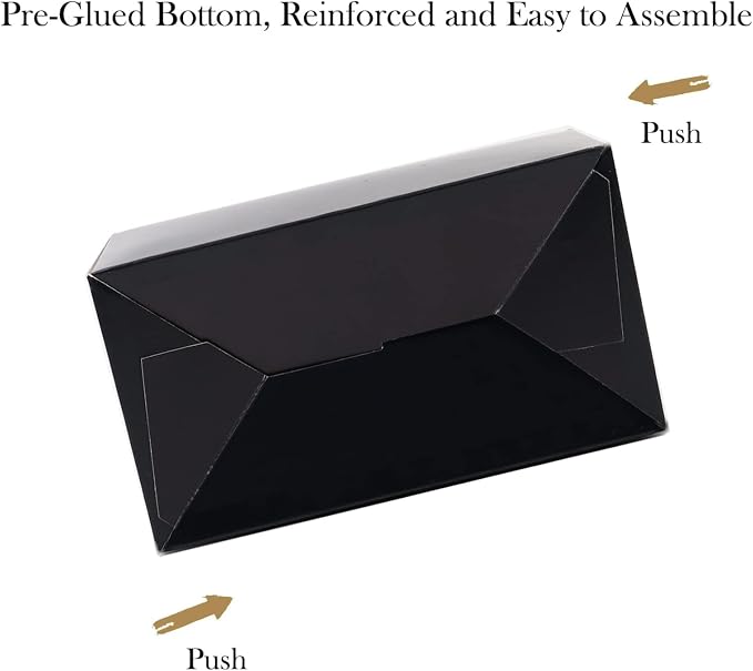 30Pcs Black Party Favor Treat Boxes Goodie Gable Paper Gift Box | Candy boxes with Handles Perfect for Birthday, Baby Shower and Any Fun Party Decoration Supplies