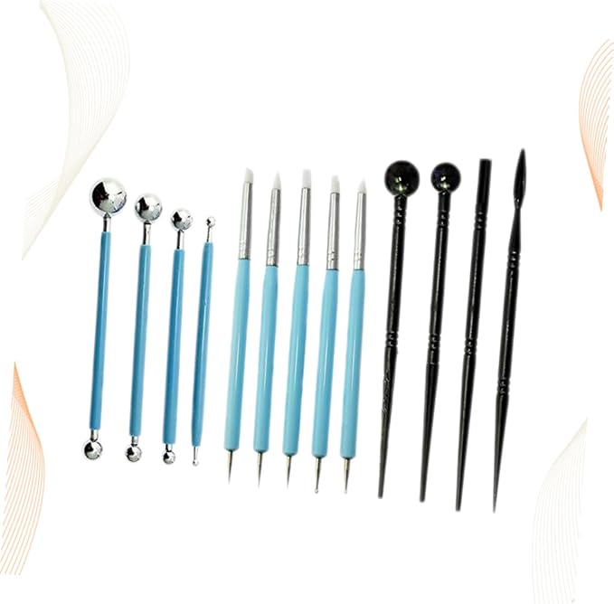 PRETYZOOM 13 Pcs Fondant Sculpting Tools Set Cake Decoration Pens for Sugar Craft Dough Engraving and Modeling Kit for Bakery Pottery and DIY Cake Decoration