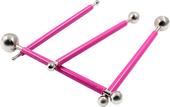 Cake Decorating Metal Ball, Metal Ball Fondant Tool Fondant Cake Pan Cake Decorating Tool Flower Sugar Craft Ball Model DIY Tool Clay Modelling Tools(Set of 4, Red)