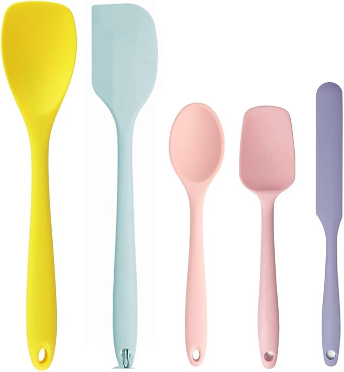 4 PCS,7.8Inch Silicone Spatulas Rubber Spatula Small Spatula Baking Mini Spatula Mixing Tool for Nonstick Cookware (5Pcs MIX colors)