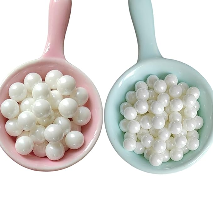 Homankit White Pearl Sprinkles Edible Pearls for Cake Decorating, 7mm 120g/4.23OZ Sugar Pearl Cake Decorations for Baking Cookie Cupcake Toppers Ice Cream Toppings Birthday Wedding Supplies