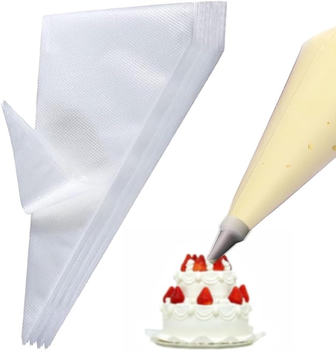 24 Inch Disposable Large Piping Bags,100 PACK Extra Large Thick Pastry Bags with 6 Bag Ties, Thickened Icing Bags,Cake Decorating Bags,Frosting Bags for Cake Decorating Cream Frosting