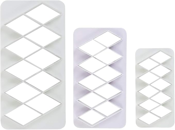 PME, Set of 3 Geometric Multicutters for Cake Design-Diamond XL-Size, Standard